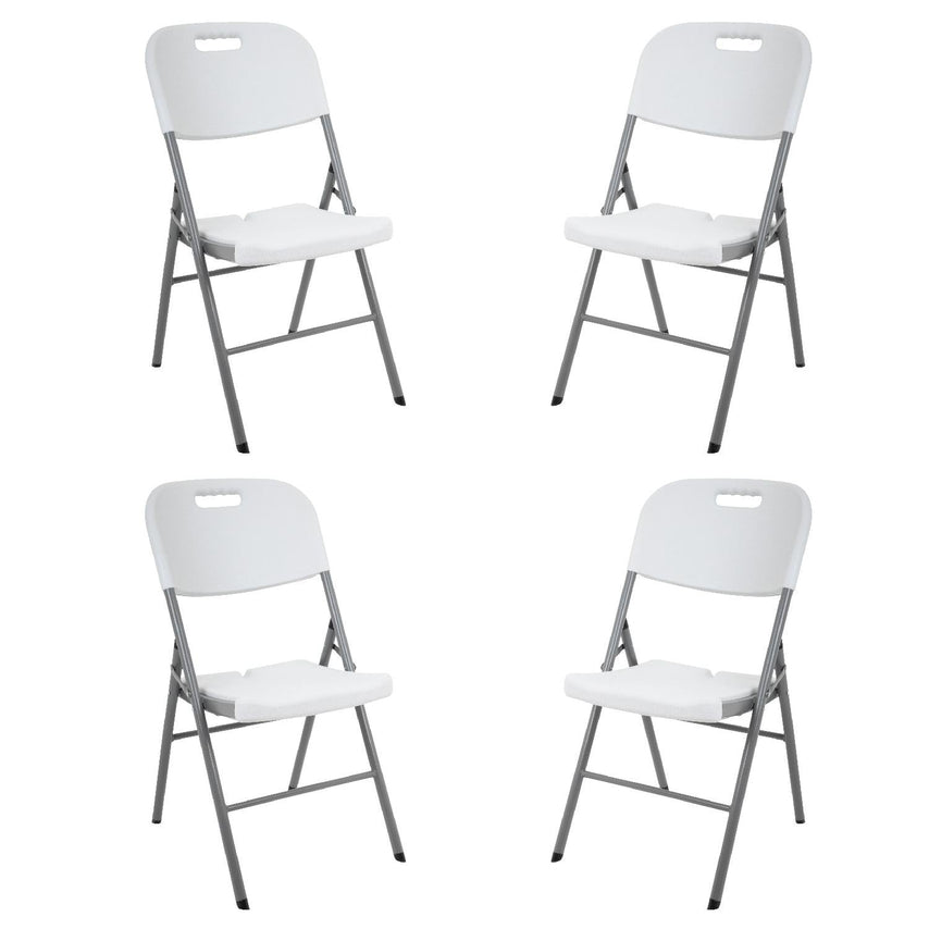 Set de 4 Sillas Plegables Blanco De Plastico Eventos JardinCOMBO - KH - 133