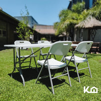 Set de 4 Sillas Plegables Blanco De Plastico Eventos JardinCOMBO - KH - 133