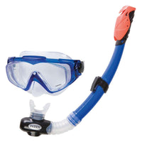 Thumbnail for Set Snorkel Tubo + Mascara Buceo Azul Silicone Piscina Intex