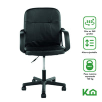 Silla de Escritorio Ejecutiva Ergonomica Ajustable NegroKHSO113