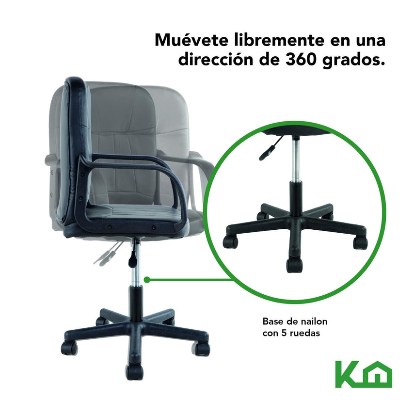 Silla de Escritorio Ejecutiva Ergonomica Ajustable NegroKHSO113