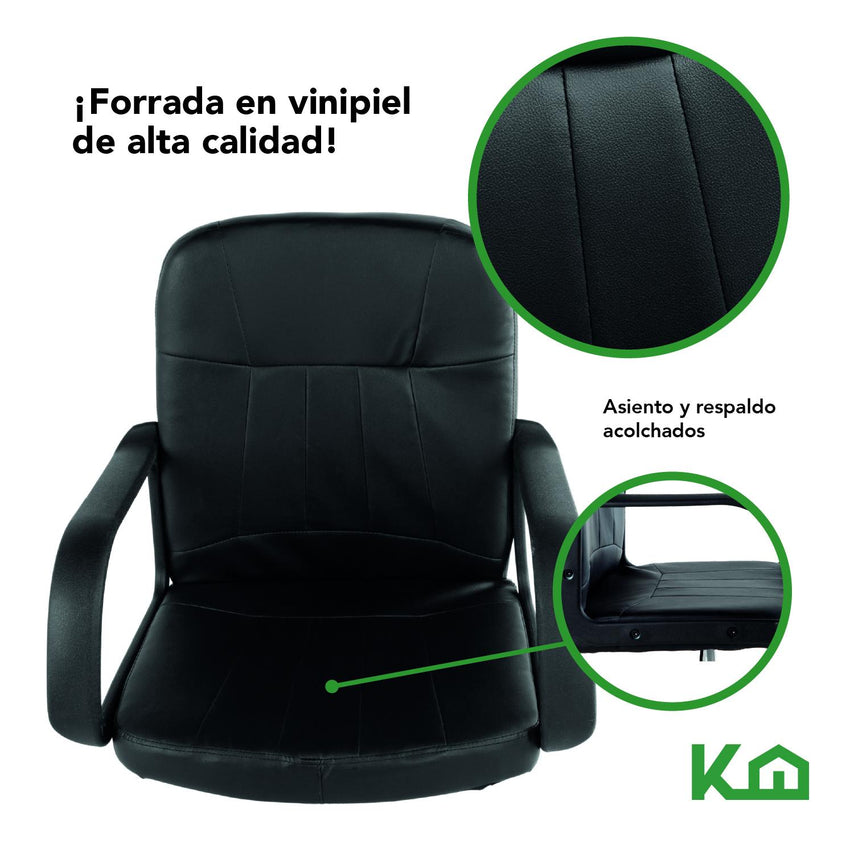 Silla de Escritorio Ejecutiva Ergonomica Ajustable NegroKHSO113