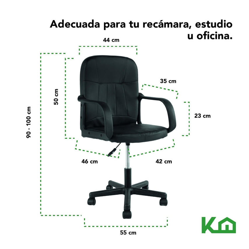 Silla de Escritorio Ejecutiva Ergonomica Ajustable NegroKHSO113