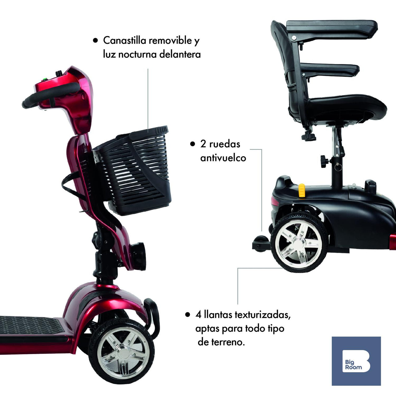 Silla De Ruedas Electrica Scooter Todoterreno 4 Ruedas