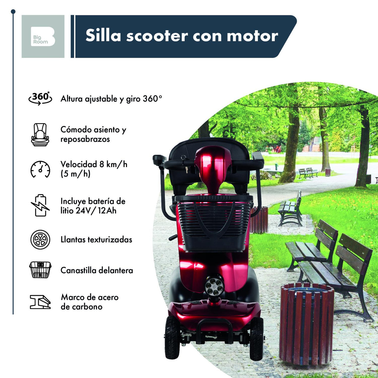 Silla De Ruedas Electrica Scooter Todoterreno 4 Ruedas