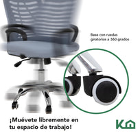 Silla Ejecutiva con Respaldo Reclinable Gris Mesh OficinaKHSOG