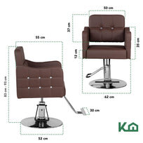 Silla Sillon Barbero Estetica Hidraulico Ajustable MarronKHSBCM