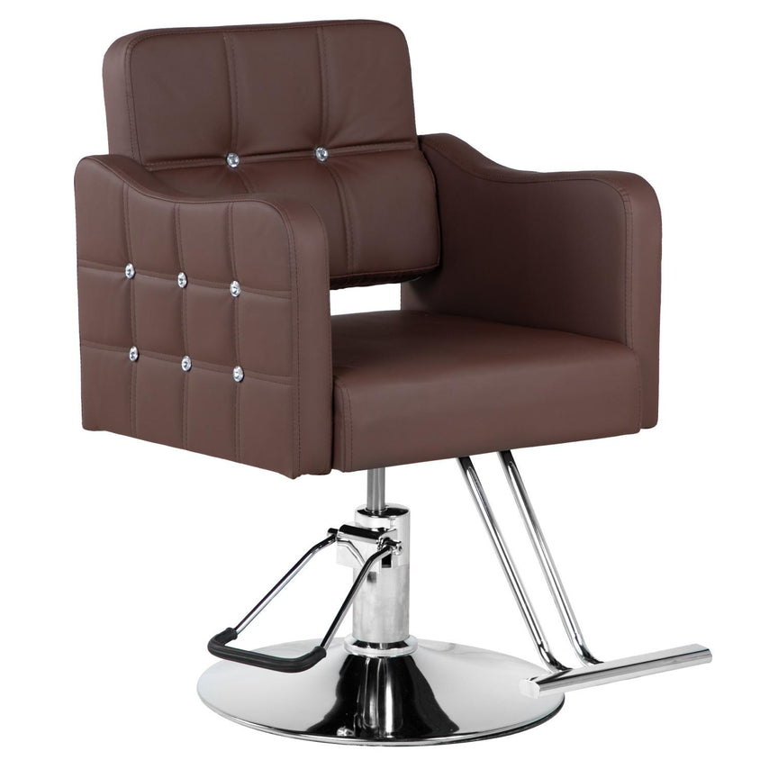 Silla Sillon Barbero Estetica Hidraulico Ajustable MarronKHSBCM