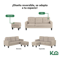 Thumbnail for Silla Sofá Sala Esquinera Izquierda Sillón Reversible Madera