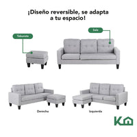 Thumbnail for Silla Sofá Sala Esquinera Izquierda Sillón Reversible Madera