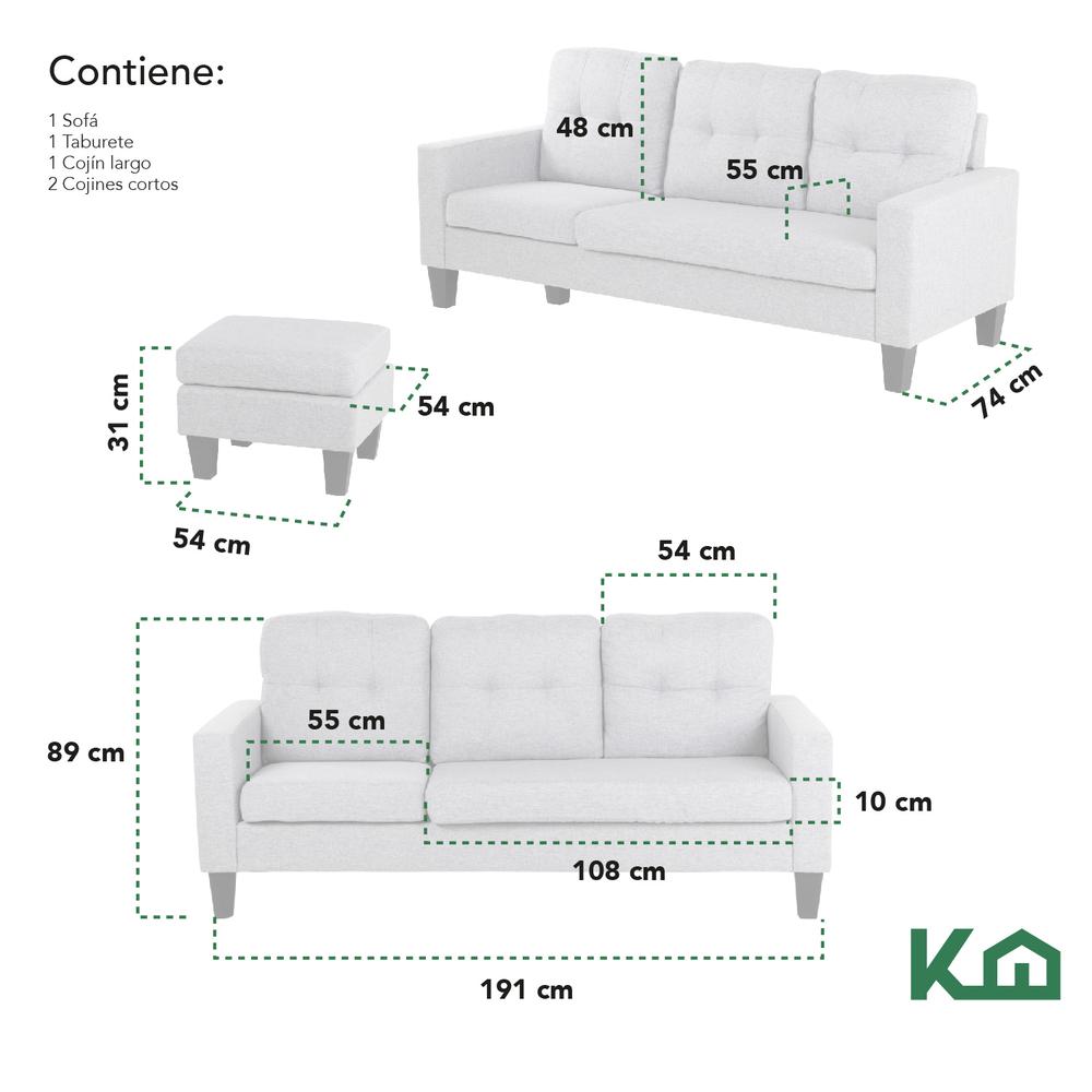 Silla Sofá Sala Esquinera Izquierda Sillón Reversible Madera