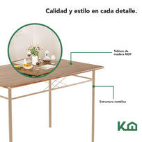 Sillas De Comedor + Mesa Madera Cocina Restaurante Cafetería Color BeigeKHMESAX4SNE