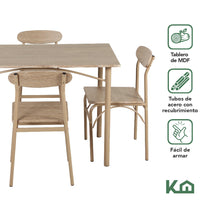 Sillas De Comedor y Mesa Metal Cocina Cafeteria RestauranteKHMESAX4SMC