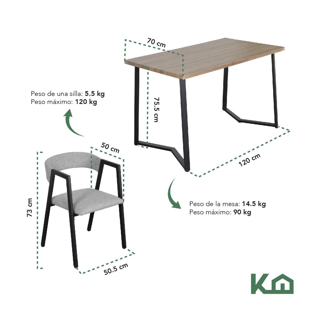 Sillas Juego De Comedor Con Mesa Cocina Cafeteria 4 Personas