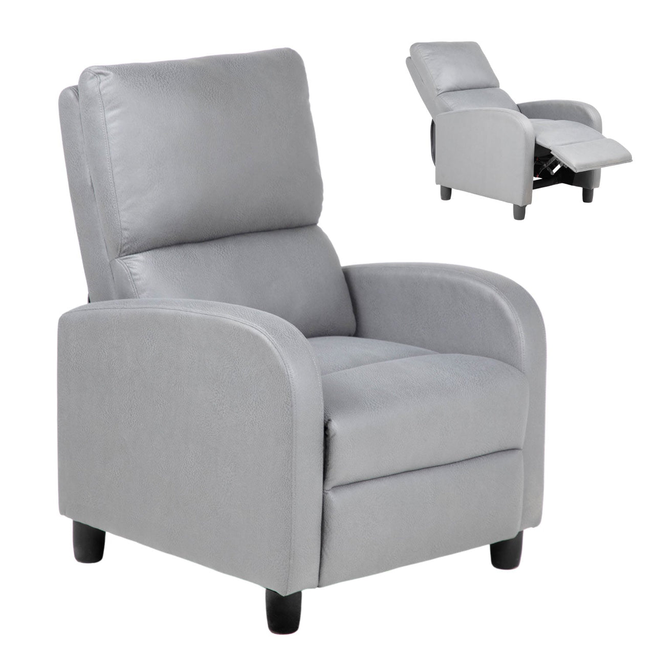 Sillon Reclinable Reposet Sofa Individual Tela Moderno Sala