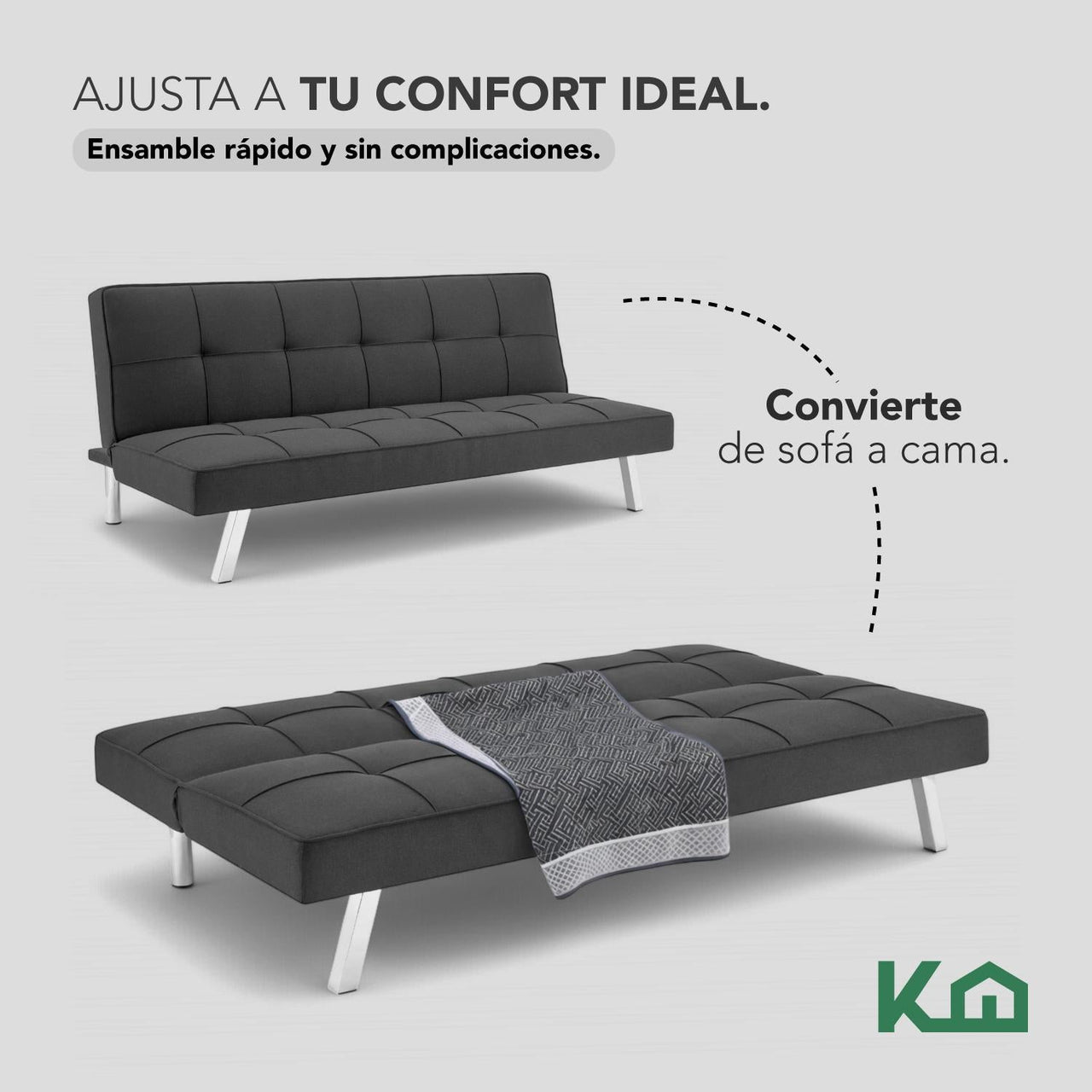 Sofá Cama Plegable Silla Convertible Sillón Sala Moderna