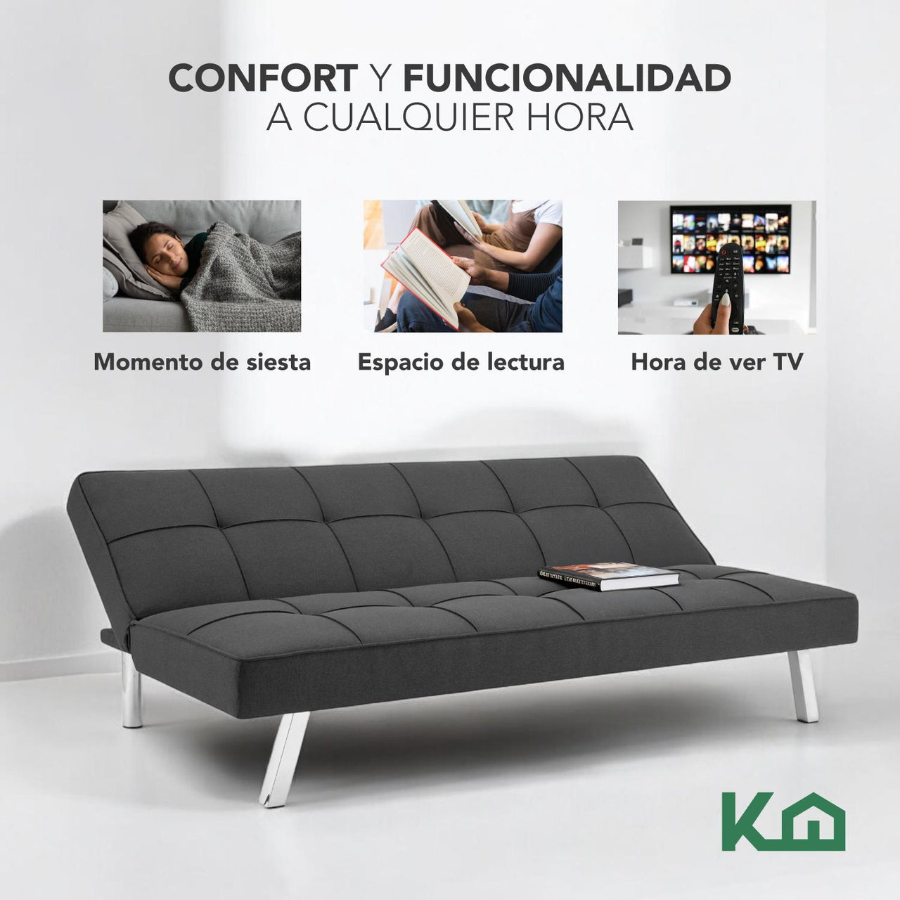 Sofá Cama Plegable Silla Convertible Sillón Sala Moderna