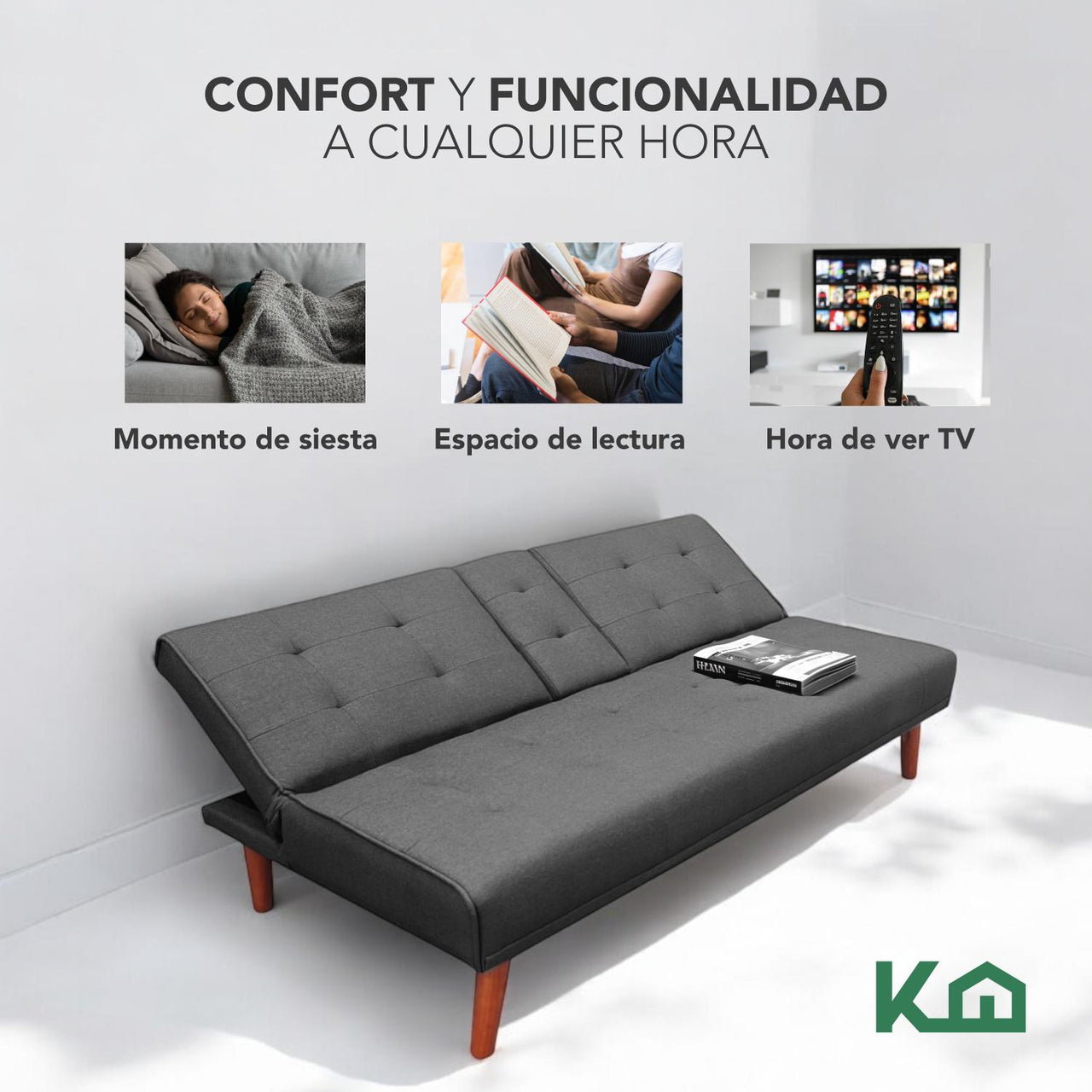 Sofá Cama Plegable Silla Reclinable Sillón Sala Moderna