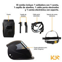 Soldadora Inverter Mini Careta Electronica Electrodos SoldarCOMBO - KINGSMAN - 96