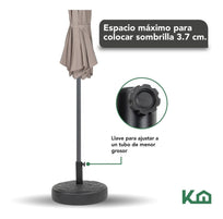 Sombrilla Jardin 2.70 metros Angulo Inclinacion + Base RellenableCOMBO - KH - 73