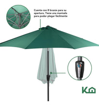 Sombrilla Jardin 2.70 metros Angulo Inclinacion + Base RellenableCOMBO - KH - 73