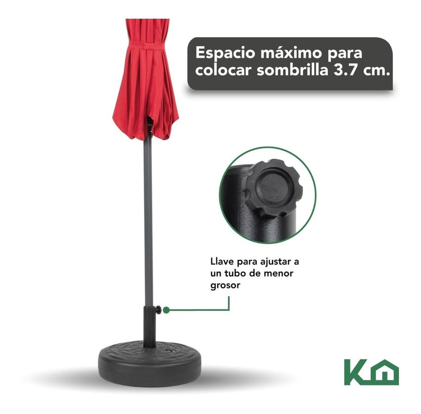 Sombrilla Jardin 2.70 metros Angulo Inclinacion + Base RellenableCOMBO - KH - 73