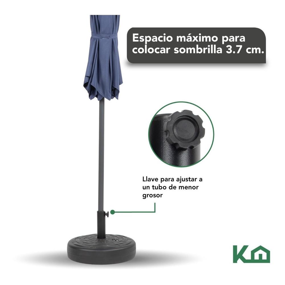 Sombrilla Jardin 2.70m Angulo Inclinacion + Base Rellenable