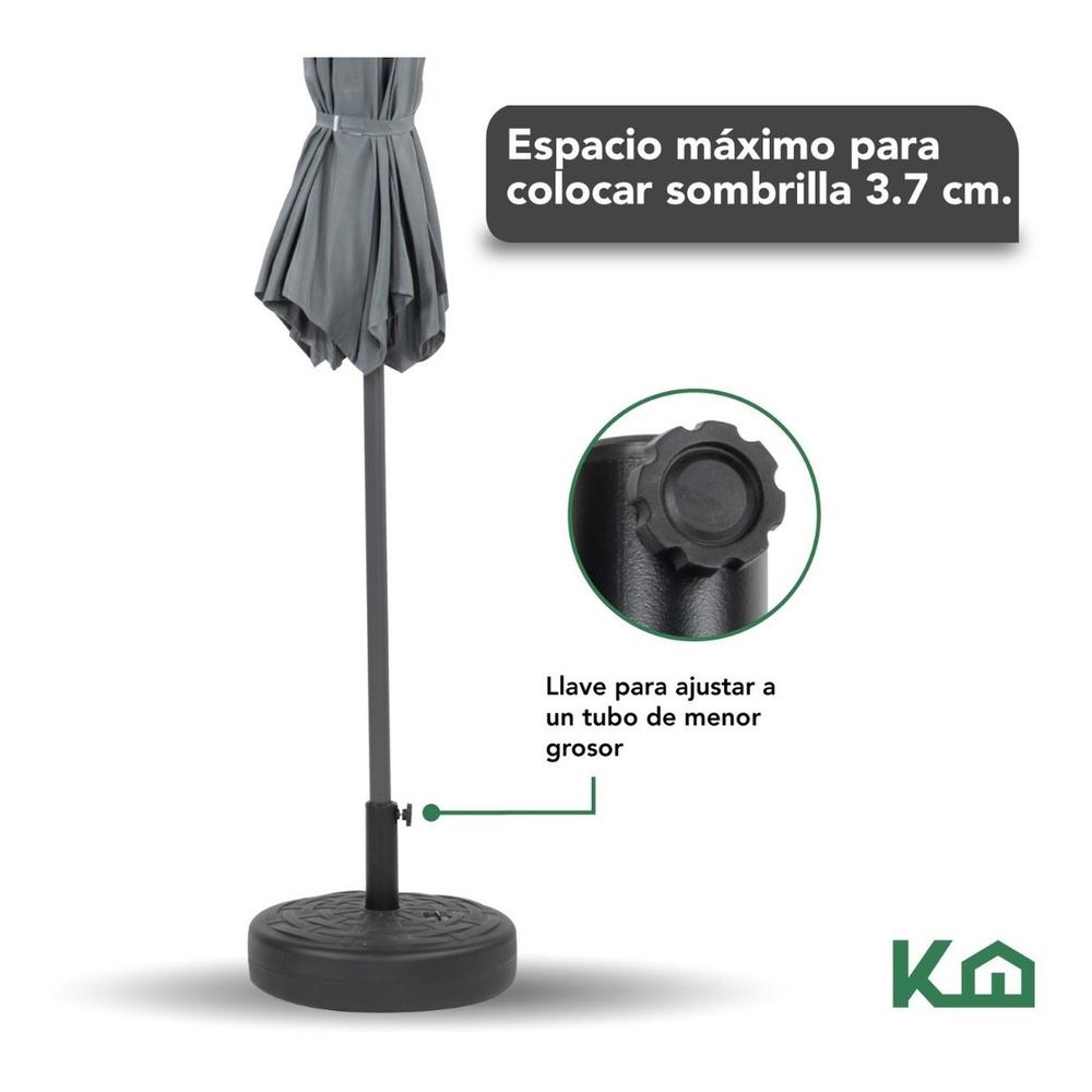 Sombrilla Jardin 2.70m Angulo Inclinacion + Base Rellenable