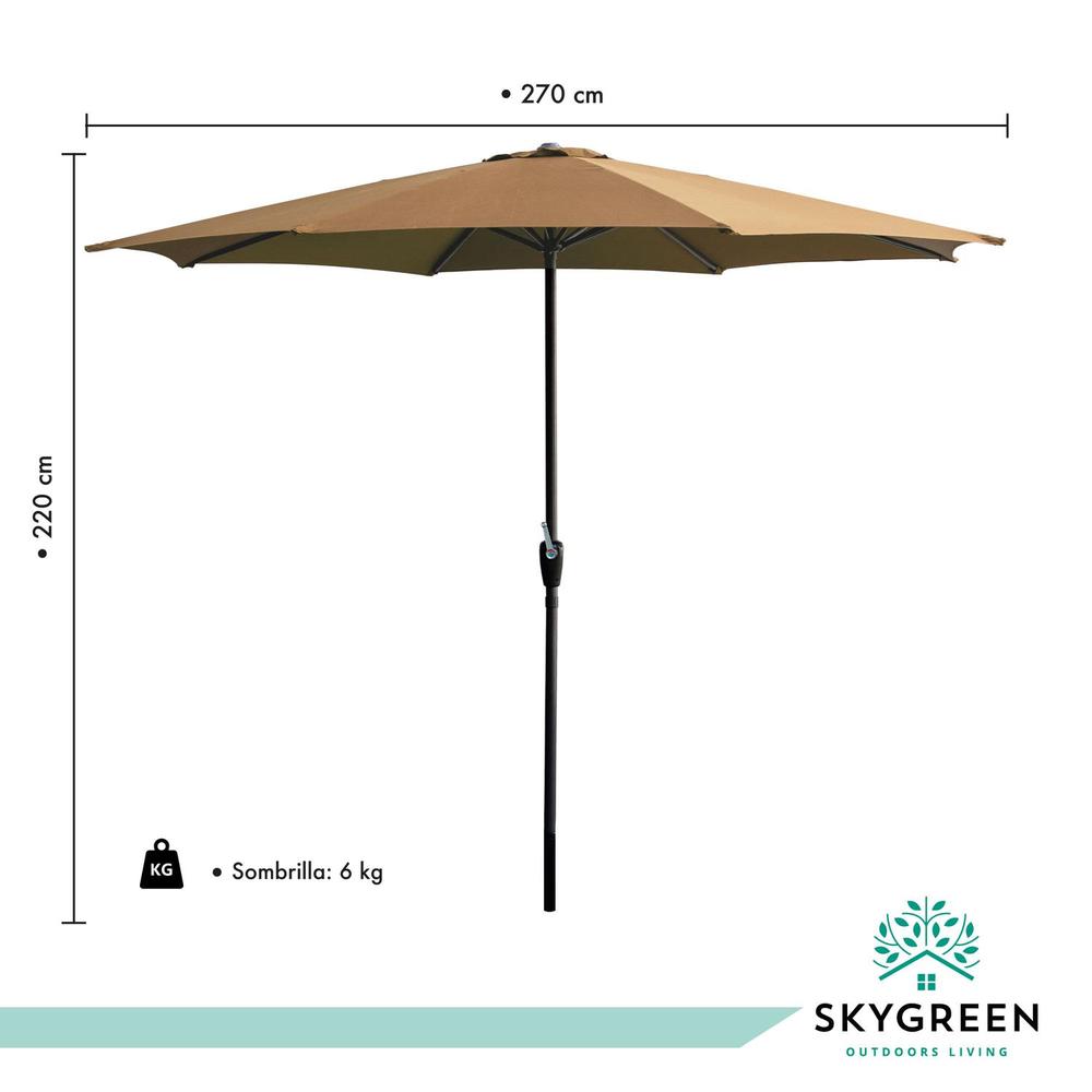 Sombrilla Para Exterior Jardin Playa 2.7mts Acero Reforzada