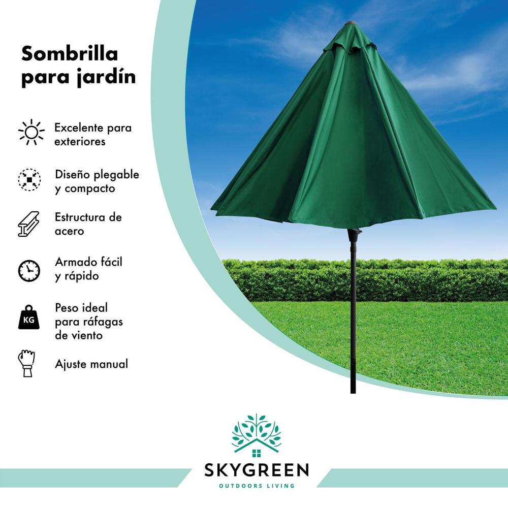 Sombrilla Para Exterior Jardin Playa 2.7mts Acero Reforzada