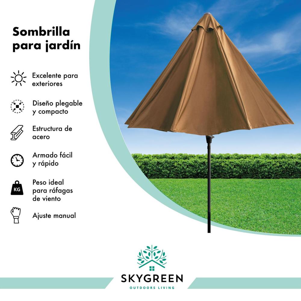 Sombrilla Para Exterior Jardin Playa 2.7mts Acero Reforzada