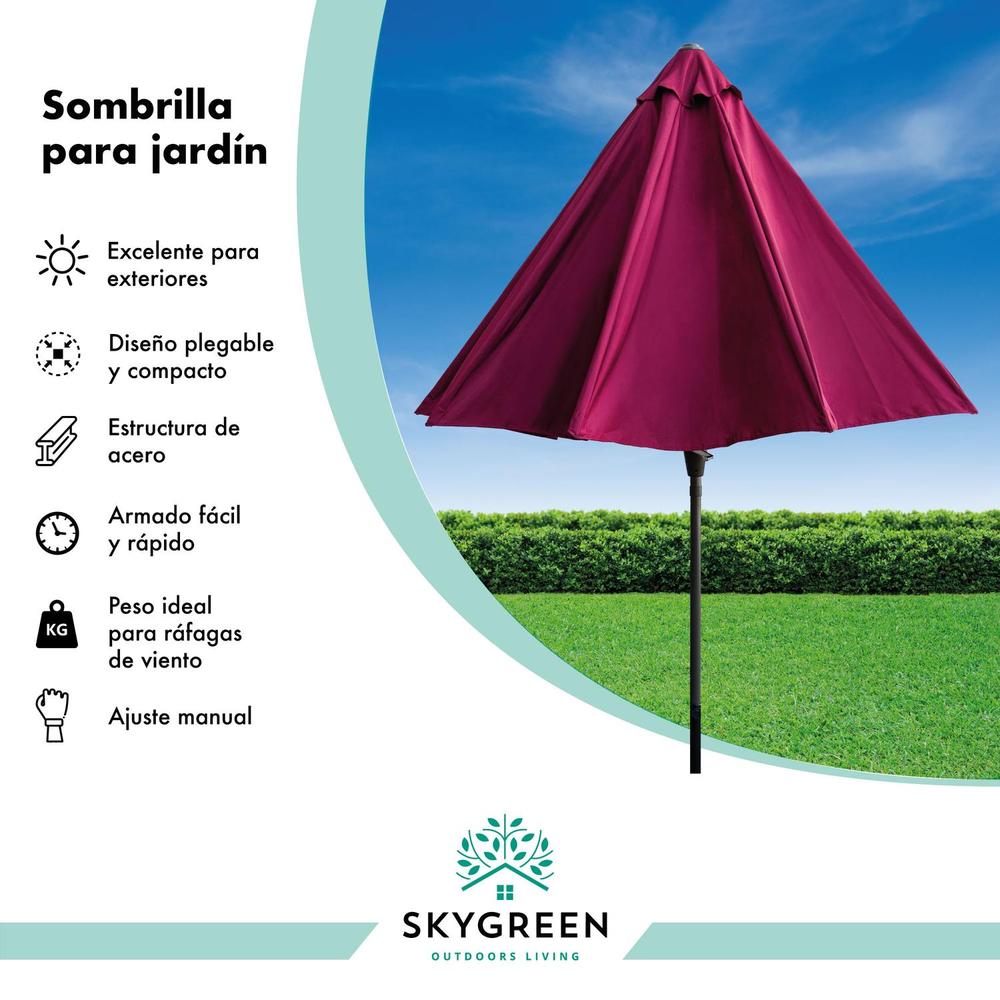 Sombrilla Para Exterior Jardin Playa 2.7mts Acero Reforzada