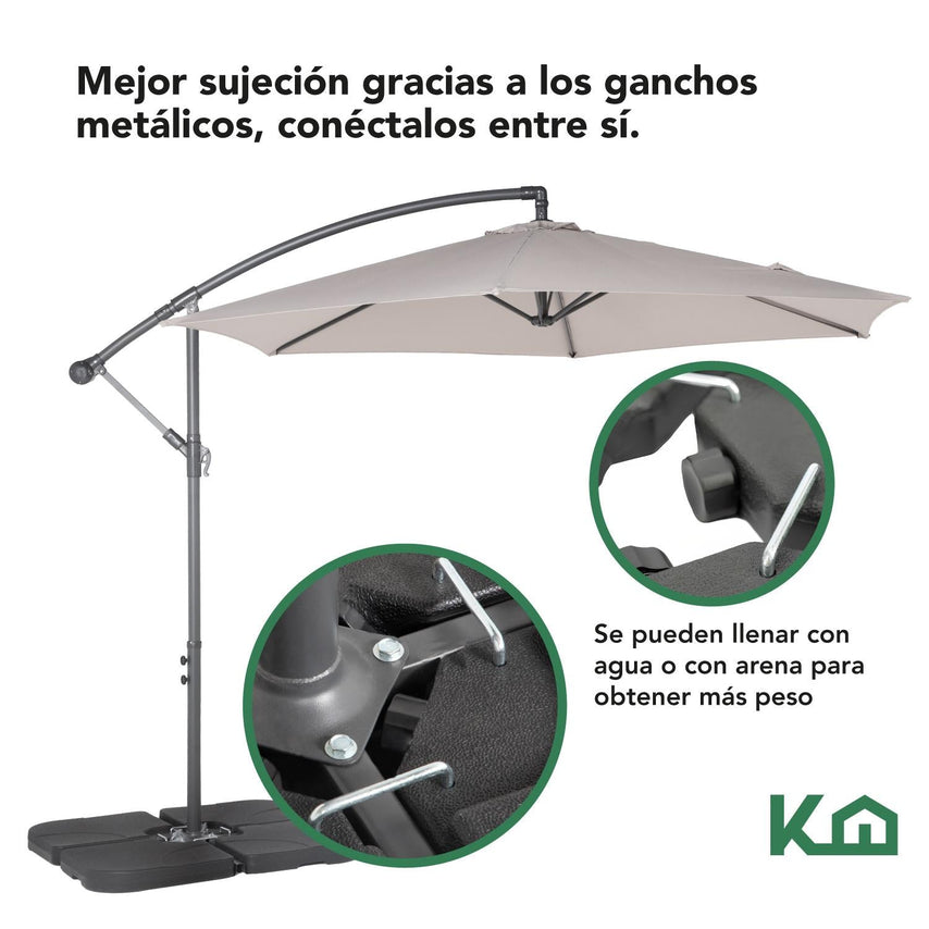 Sombrilla Para Jardin 3m Con Base Para Sombrilla RellenableCOMBO - KH - 109