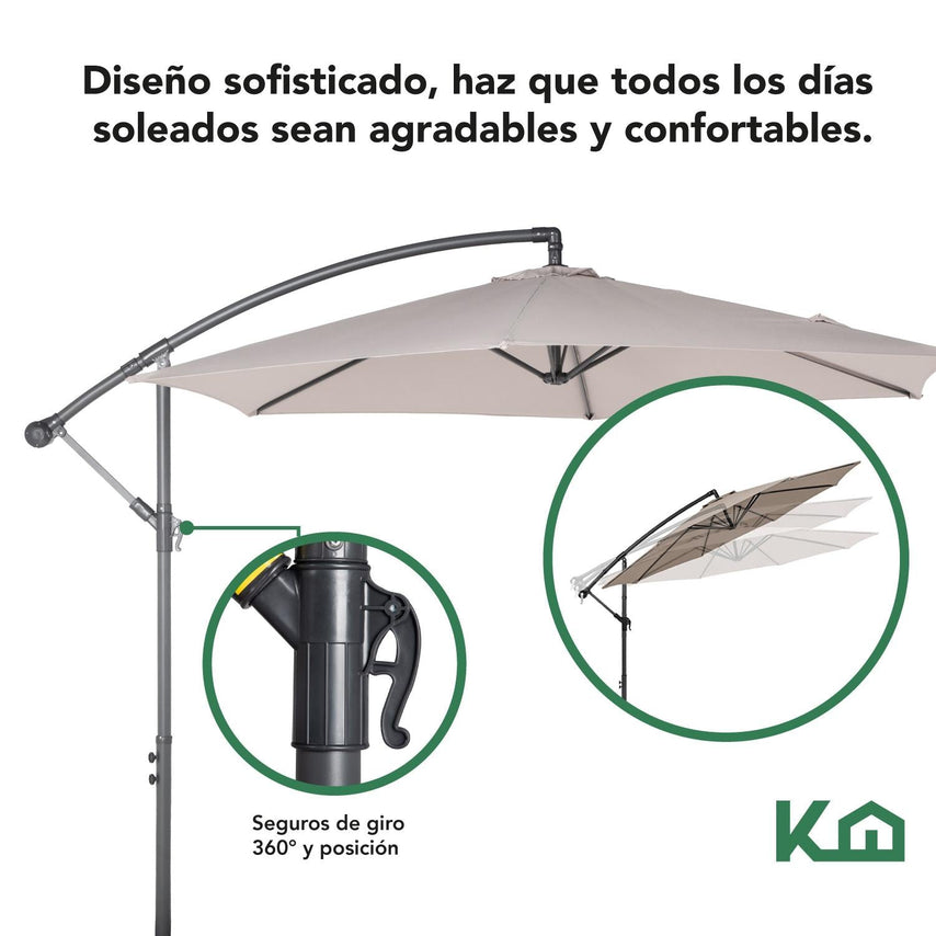 Sombrilla Para Jardin 3m Con Base Para Sombrilla RellenableCOMBO - KH - 109