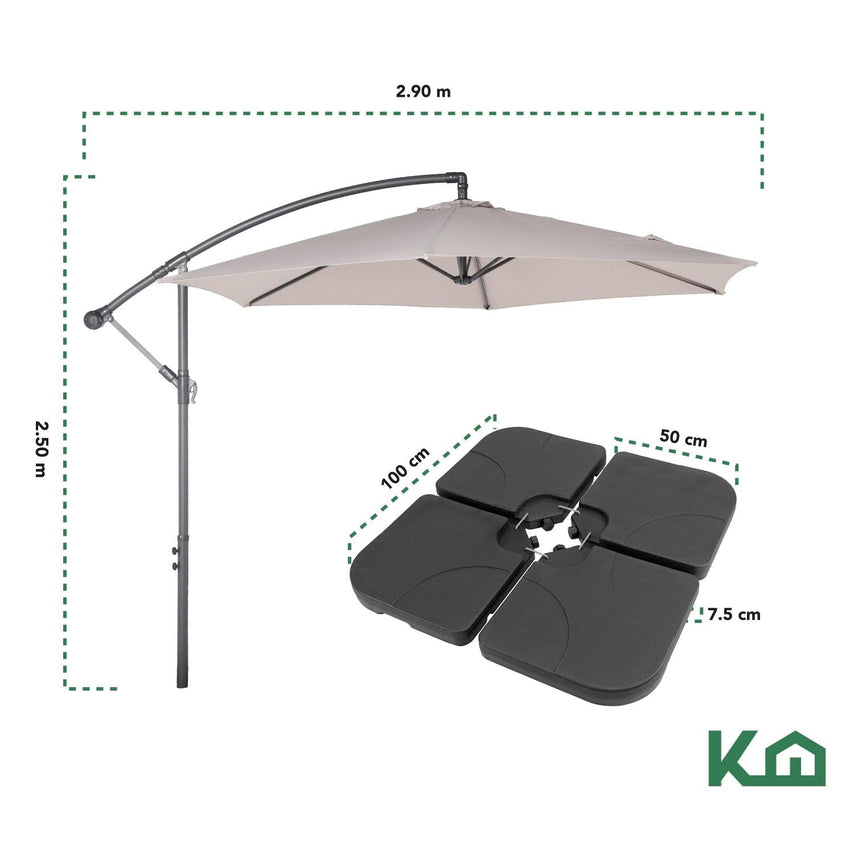 Sombrilla Para Jardin 3m Con Base Para Sombrilla RellenableCOMBO - KH - 109