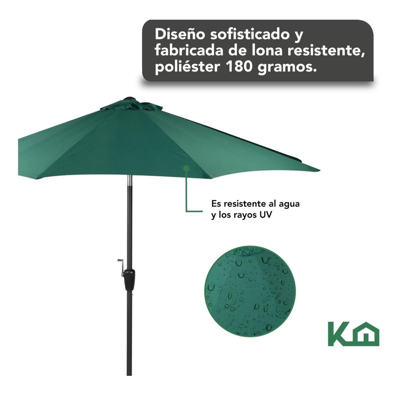 Sombrilla Para Jardin Playa Con Angulo Inclinacion 2 Piezas