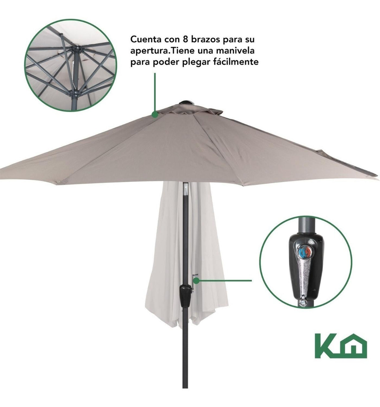 Sombrilla Para Jardin Playa Con Angulo Inclinacion 2 Piezas