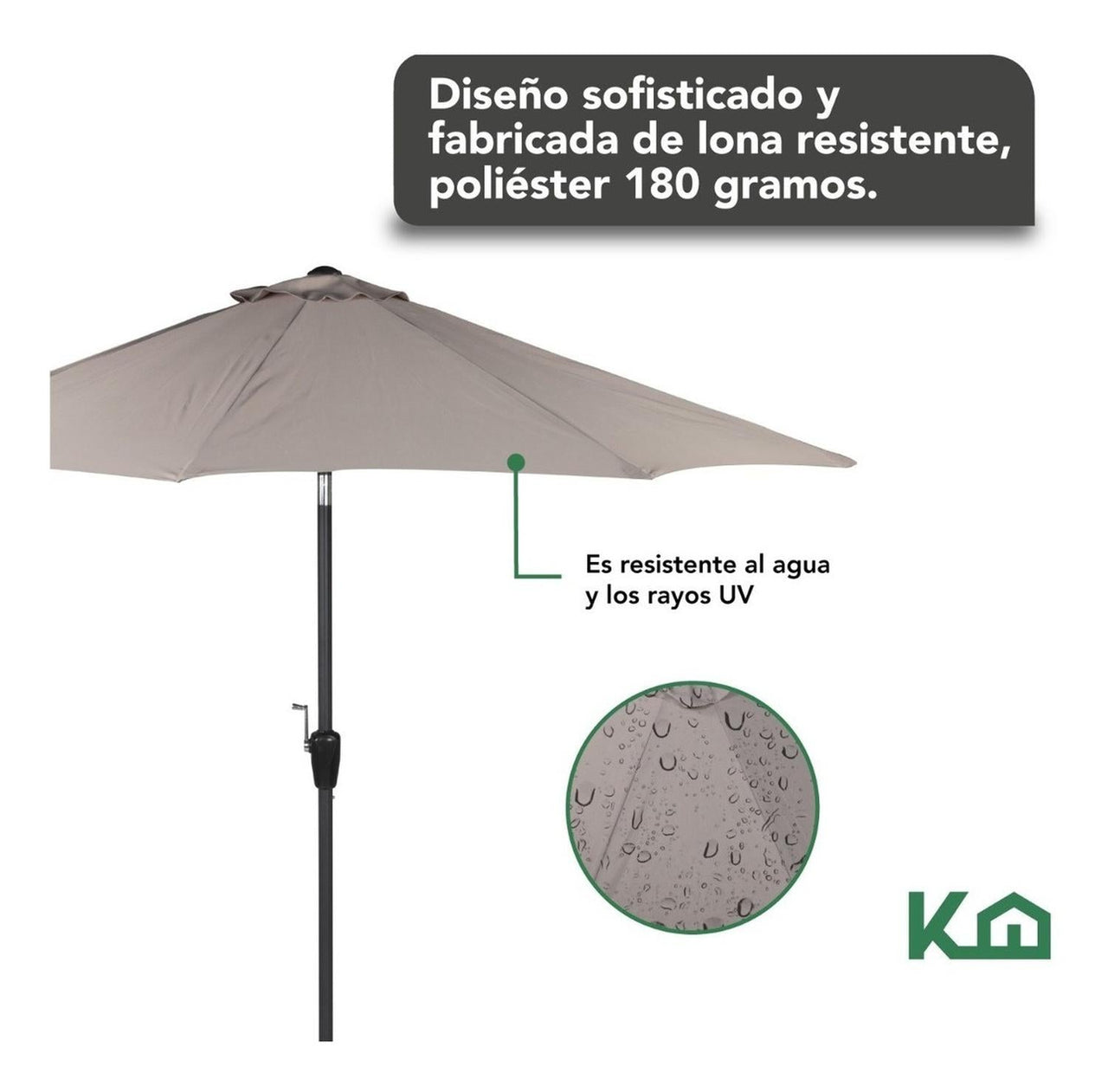 Sombrilla Para Jardin Playa Con Angulo Inclinacion 2 Piezas