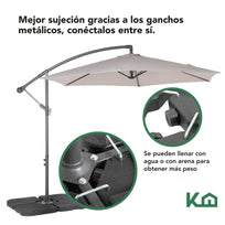 Sombrillas Para Jardin 3m Con Base Rellenable Agua 4 PiezasCOMBO - KH - 110