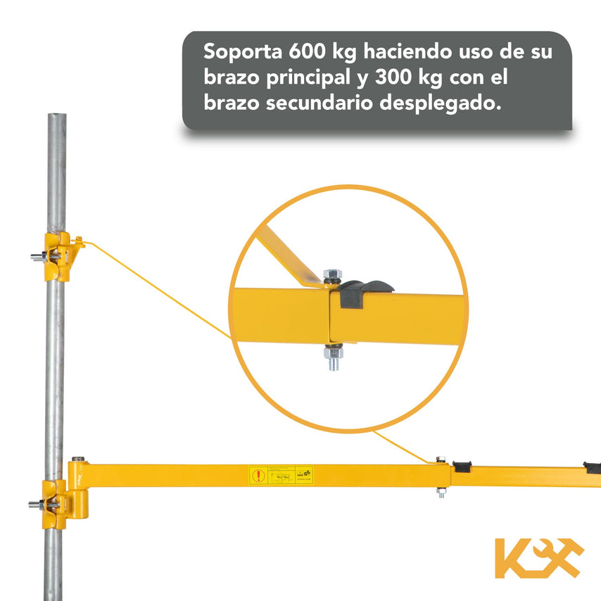 Soporte para Polipasto Con Giro 180 Grados Capacidad 300 - 600 Kg Largo 110 cm Kingsman274440