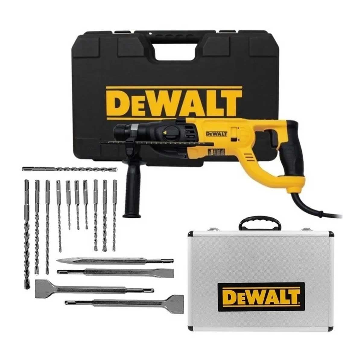 Taladro Rotomartillo D25260k Set 15 Brocas Y Cinceles Dewalt