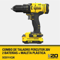 Taladro Rotomartillo Hammer Drill + Bateria Cargador StanleySCD711C2K - STA