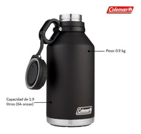 Termo 64 Oz Cantimplora Acero Inoxidable Growler SS Negro 2016926 Coleman2016926 - CON