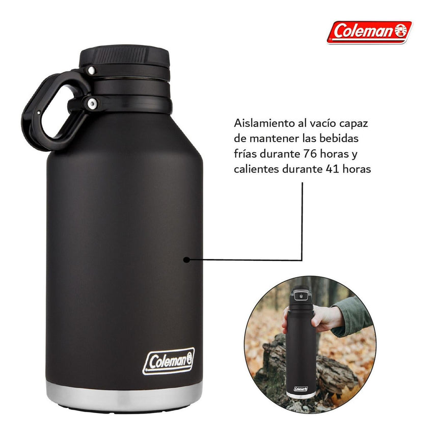 Termo 64 Oz Cantimplora Acero Inoxidable Growler SS Negro 2016926 Coleman2016926 - CON