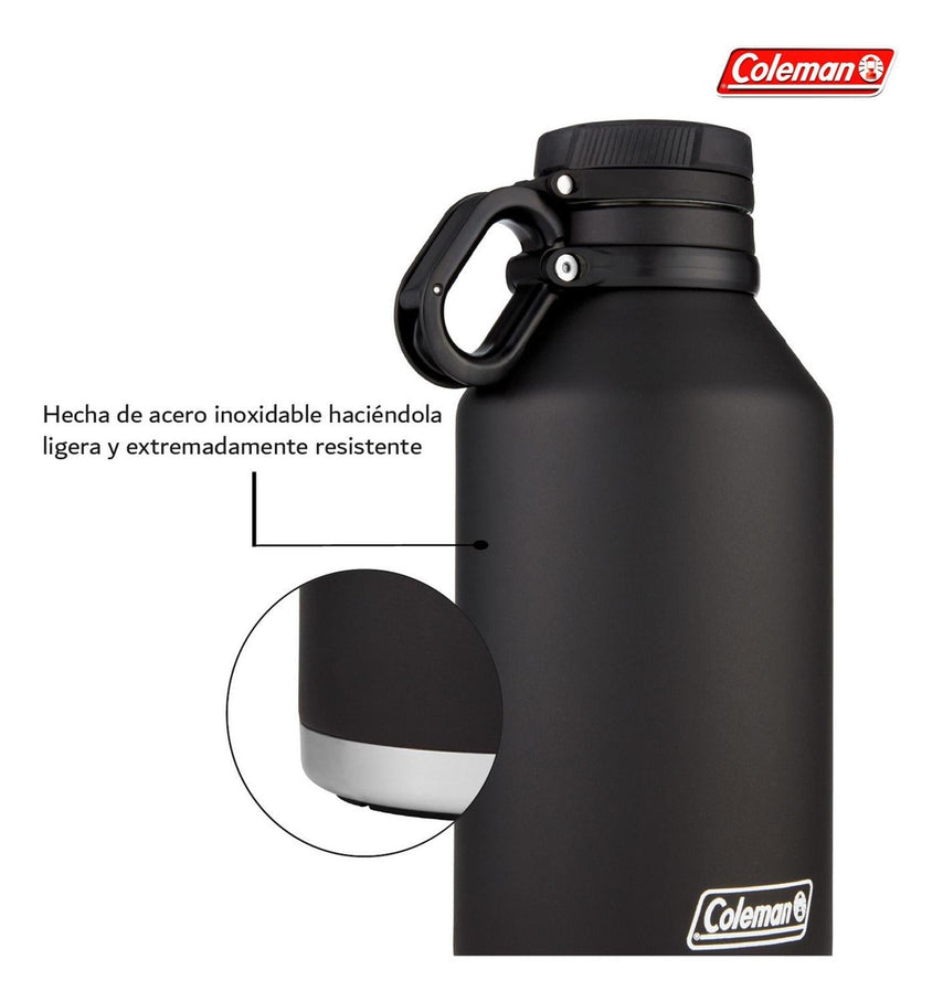 Termo 64 Oz Cantimplora Acero Inoxidable Growler SS Negro 2016926 Coleman2016926 - CON