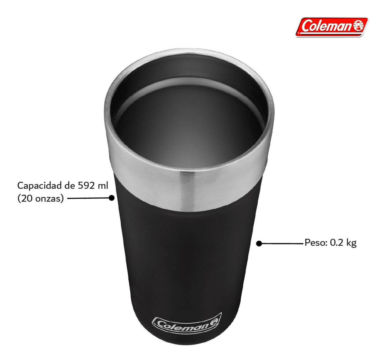 Termo Acero Inoxidable Coleman 592 ML. Vaso Cervecero