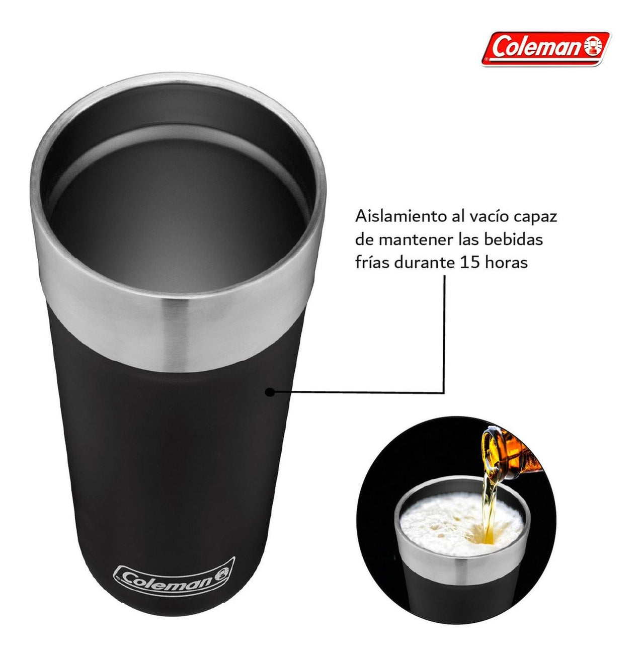 Termo Acero Inoxidable Coleman 592 ML. Vaso Cervecero