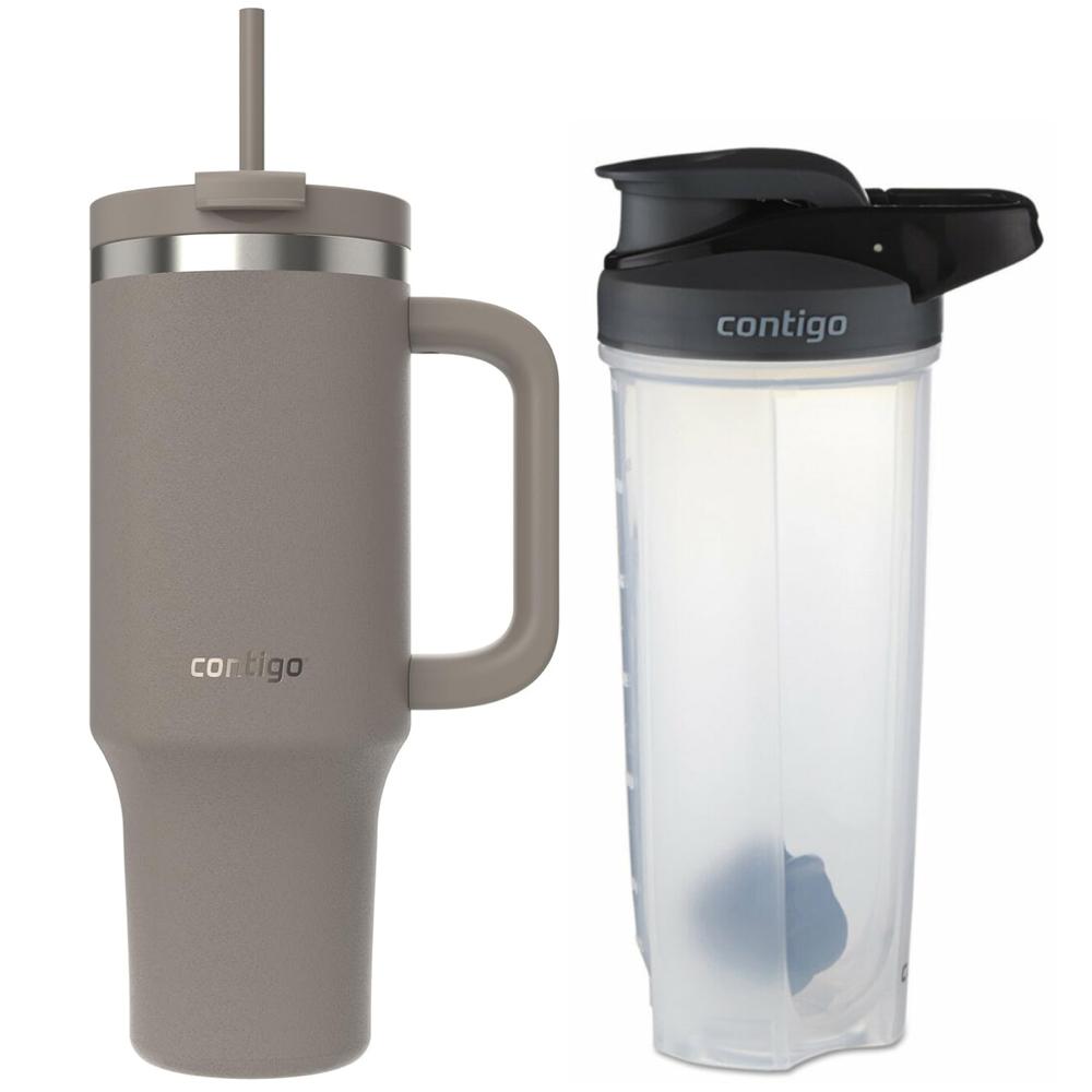 Termo Contigo Vaso Térmico Asa 40oz Acero Mezcladora Shaker