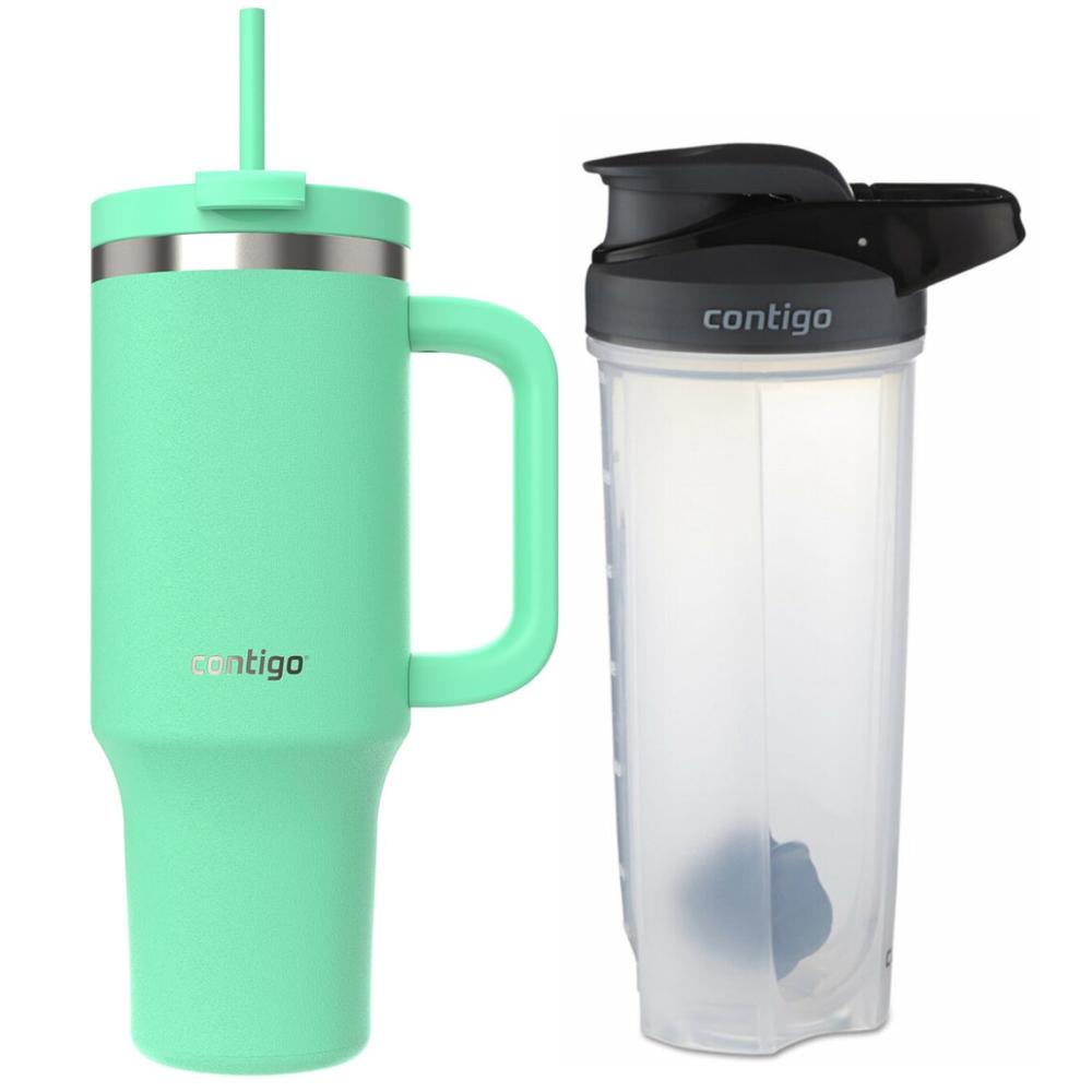 Termo Contigo Vaso Térmico Asa 40oz Acero Mezcladora Shaker