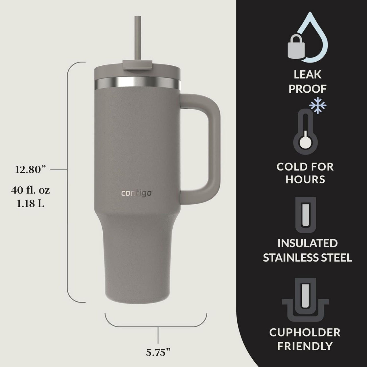 Termo Para Agua 40oz 1.18Lt Acero Inox Streeterville Contigo